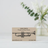 Trumpet teacher brass instrument music tutor business card (Standing Front)