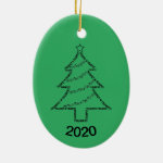 Trumpet Text Christmas Tree Ceramic Ornament