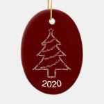 Trumpet Text Christmas Tree Ceramic Ornament