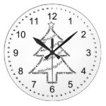 Trumpet Text Christmas Tree Large Clock