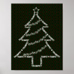 Trumpet Text Christmas Tree Poster