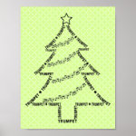 Trumpet Text Christmas Tree Poster