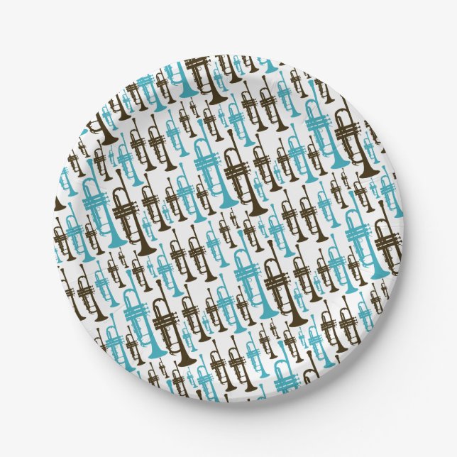 Trumpet Themed Paper Plates (Front)