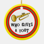 Trumpet Toot Ceramic Ornament