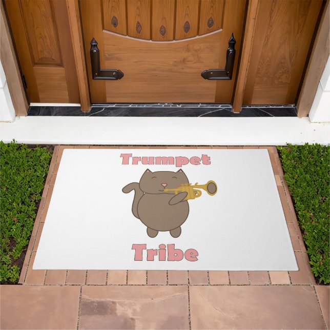 Trumpet Tribe Brown Cat Funny Doormat (Outdoor)
