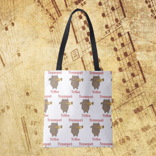 Trumpet Tribe Brown Cat Pattern Tote Bag