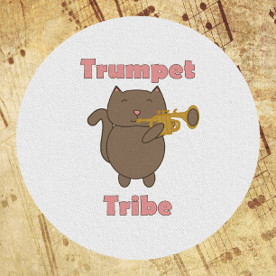 Trumpet Tribe Brown Cat Pink Letters Patch