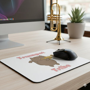 Trumpet Tribe Brown Cat Pink Mouse Pad