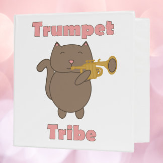 Trumpet Tribe Cat Funny 3 Ring Binder