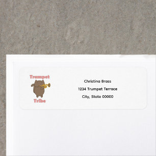 Trumpet Tribe Cat Personalize Return Address Label