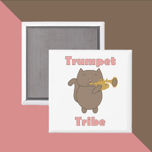 Trumpet Tribe Cat Pink Magnet