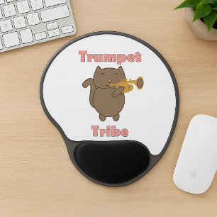 Trumpet Tribe Cute Cat Pink Gel Mouse Pad