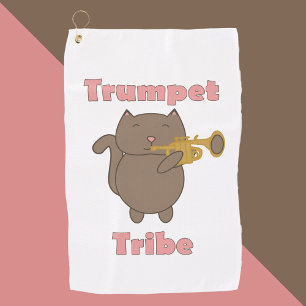 Trumpet Tribe Kawaii Cat Pink Golf Towel