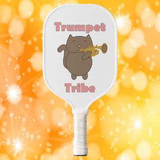 Trumpet Tribe Kawaii Cat Pink Pickleball Paddle