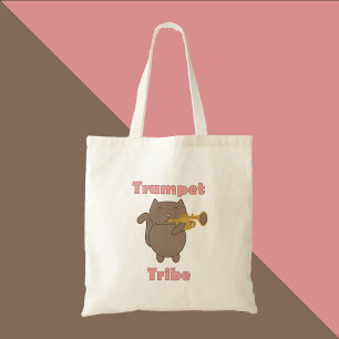 Trumpet Tribe Kawaii Cat Pink Tote Bag
