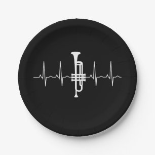 Trumpet - Trumpet Heartbeat Gift Paper Plates