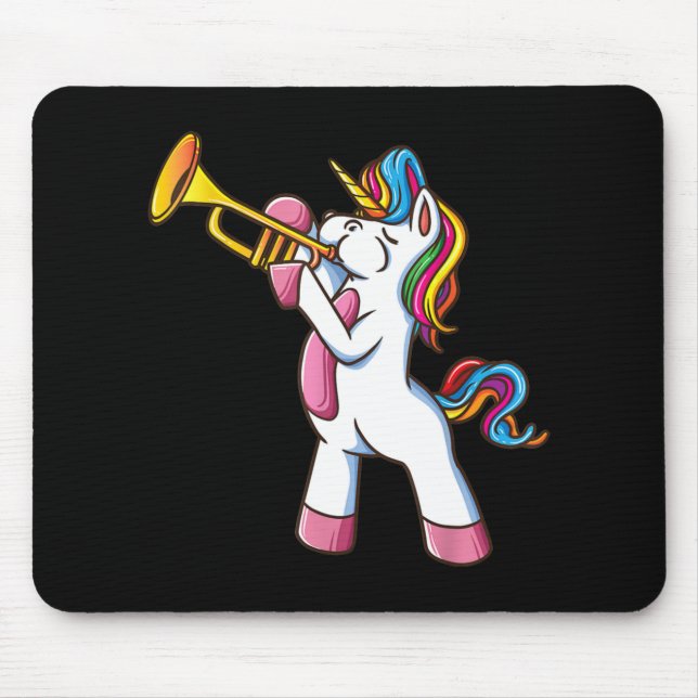 Trumpet Unicorn Marching Band And Jazz Player Gift Mouse Pad (Front)