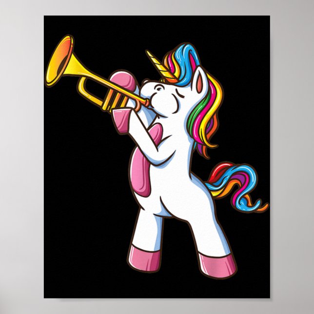 Trumpet Unicorn Marching Band And Jazz Player Gift Poster (Front)