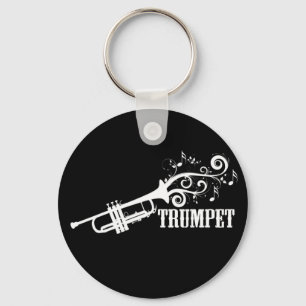 Trumpet Vector with swirls Keychain