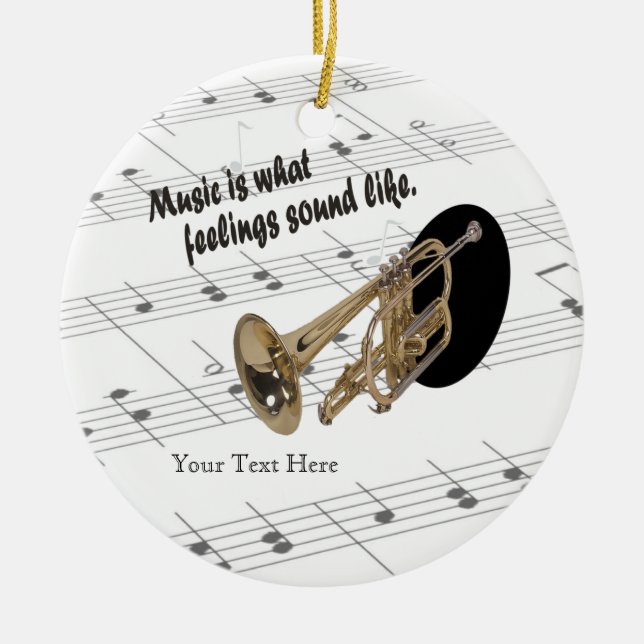 Trumpet Version #2 - What Feelings Sound Like Ceramic Ornament (Front)