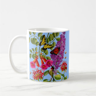 trumpet vine, butterfly bush, bee balm, hummingbir coffee mug