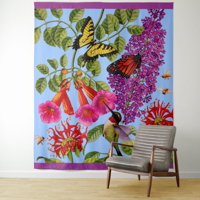 trumpet vine, butterfly bush, bee balm, hummingbir tapestry (In Situ)