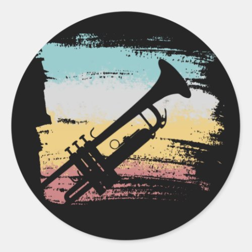 Trumpet Vintage Classic Round Sticker