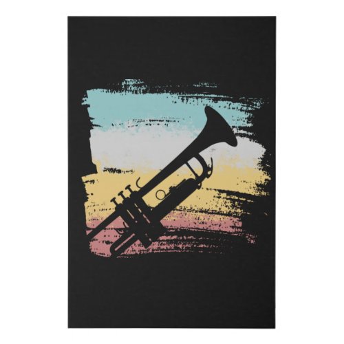 Trumpet Vintage Faux Canvas Print