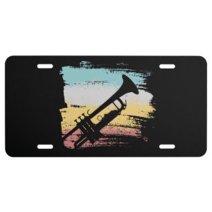 Trumpet Vintage License Plate