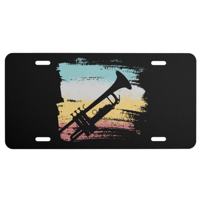 Trumpet Vintage License Plate (Front)