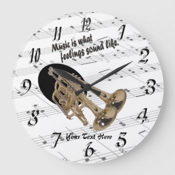 Trumpet  What Feelings Sound Like Round Wall Clock by 4westies at Zazzle