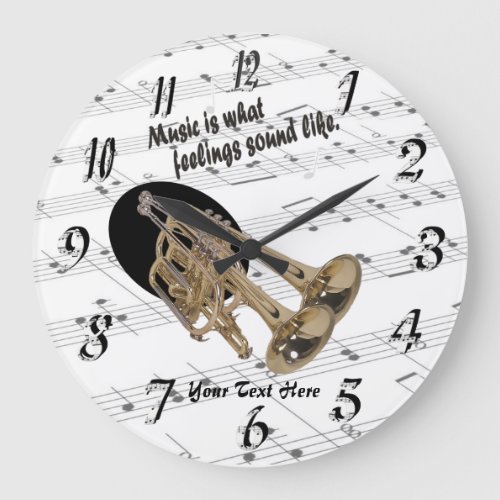 Trumpet  What Feelings Sound Like Round Wall Clock