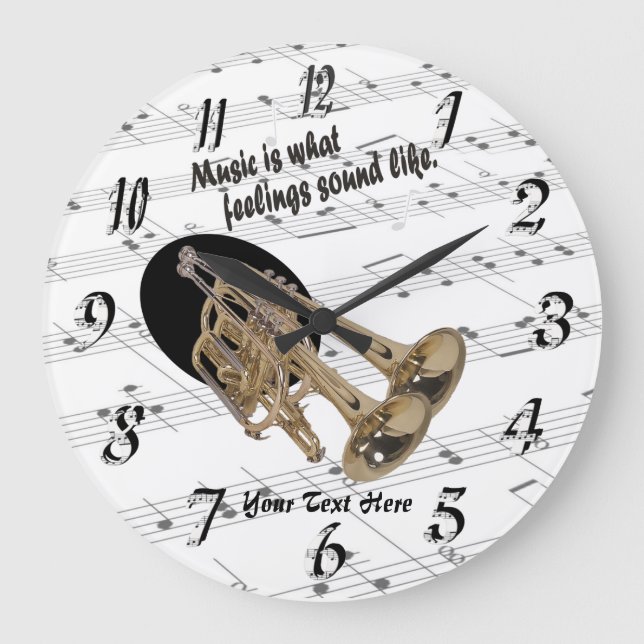 Trumpet  What Feelings Sound Like Round Wall Clock (Front)
