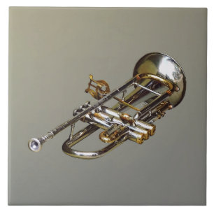 Trumpet With Lyre Ceramic Tile