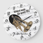 Trumpet Without Music Life Would B Flat Wall Clock at Zazzle