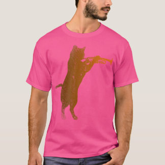 Trumpeter Cat Musician Cute Animal Lover Trumpet T-Shirt