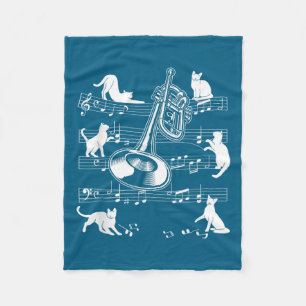 Trumpeter Cats For Cat Loving Trumpet Player Fleece Blanket