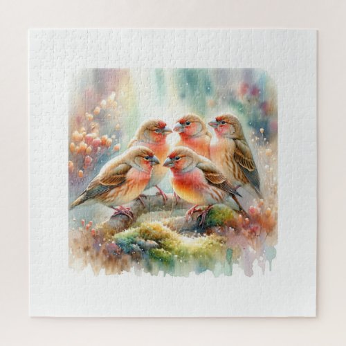 Trumpeter Finches 030624AREF125 _ Watercolor Jigsaw Puzzle