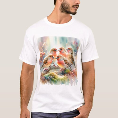 Trumpeter Finches 030624AREF125 _ Watercolor T_Shirt
