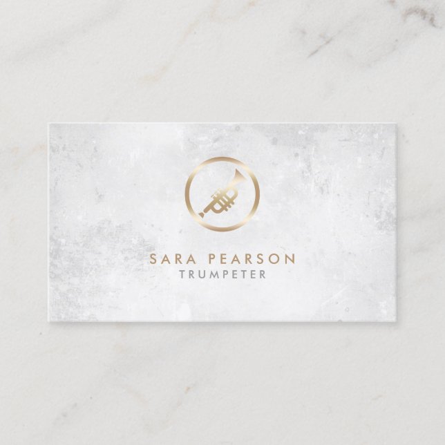Trumpeter Gold Trumpet Icon Business Card (Front)