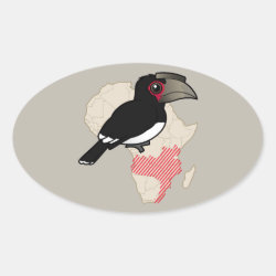 Trumpeter Hornbill Range Oval Sticker