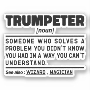 Trumpeter Noun Definition Trumpet Player Birthday Sticker