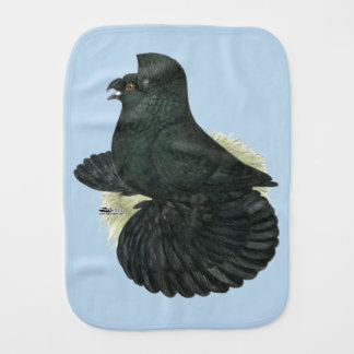 Trumpeter Pigeon Black Baby Burp Cloth