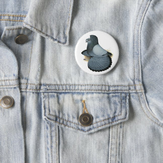 Trumpeter Pigeon Blue Barless Button
