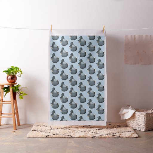 Trumpeter Pigeon Blue Barless Fabric