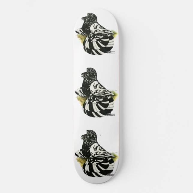 Trumpeter Pigeon Dark Splash Skateboard Deck (Front)