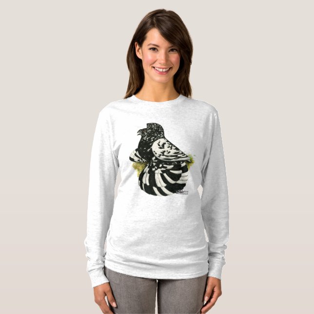 Trumpeter Pigeon Dark Splash T-Shirt (Front Full)