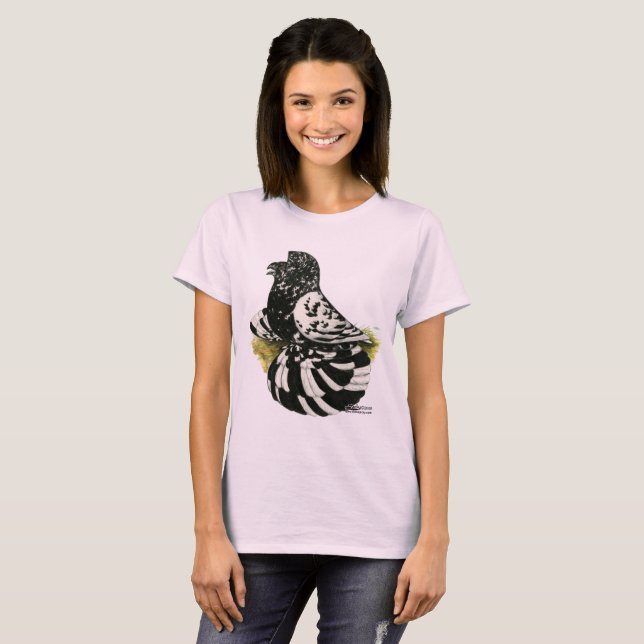 Trumpeter Pigeon Dark Splash T-Shirt (Front Full)