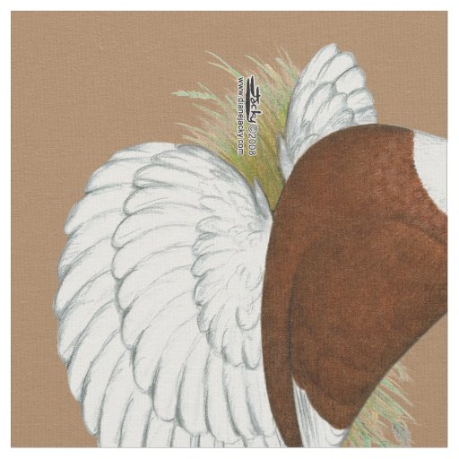 Trumpeter Pigeon Red Baldhead Fabric