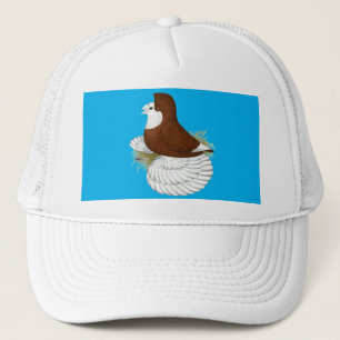 Trumpeter Pigeon Red Baldhead Trucker Hat
